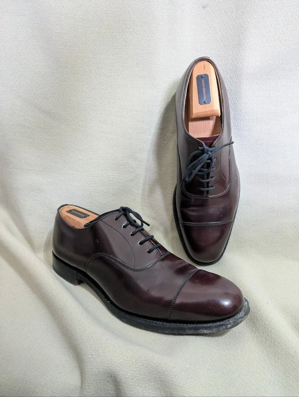 Church’s Custom Grade Burgundy Oxfords Two Cap Size 6.5 UK 7.5 US Dress Shoe